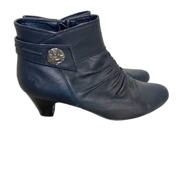 Shoes - ALBERTO Womens Black Ankle Booties with Inner Zipper 2” heel